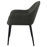 Emma Fabric Upholstered Dining Arm Chair Charcoal (Set of 2) - 115593