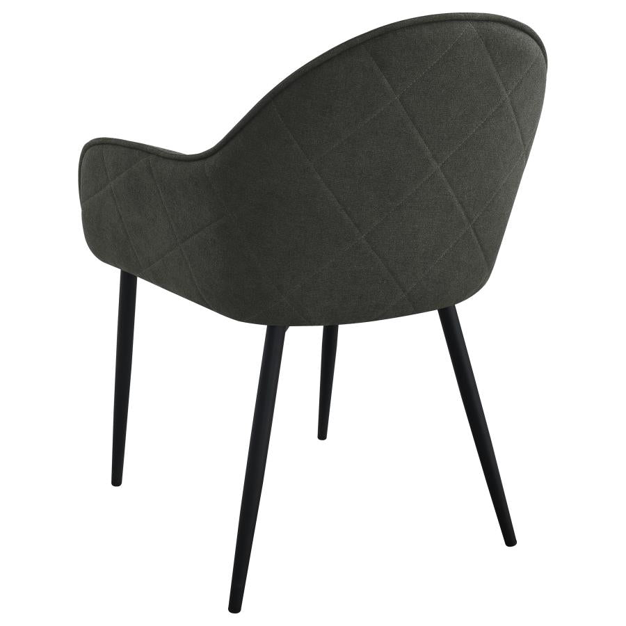 Emma Fabric Upholstered Dining Arm Chair Charcoal (Set of 2) - 115593