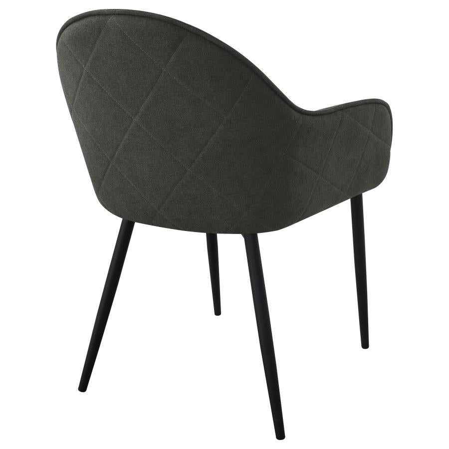 Emma Fabric Upholstered Dining Arm Chair Charcoal (Set of 2) - 115593