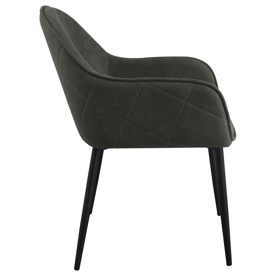 Emma Fabric Upholstered Dining Arm Chair Charcoal (Set of 2) - 115593