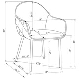 Emma Fabric Upholstered Dining Arm Chair Charcoal (Set of 2) - 115593