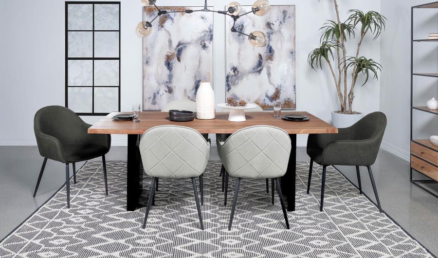 Emma Fabric Upholstered Dining Arm Chair Charcoal (Set of 2) - 115593