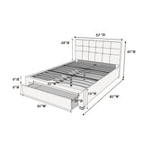 Bed With Tufted Headboard And Storage Drawer