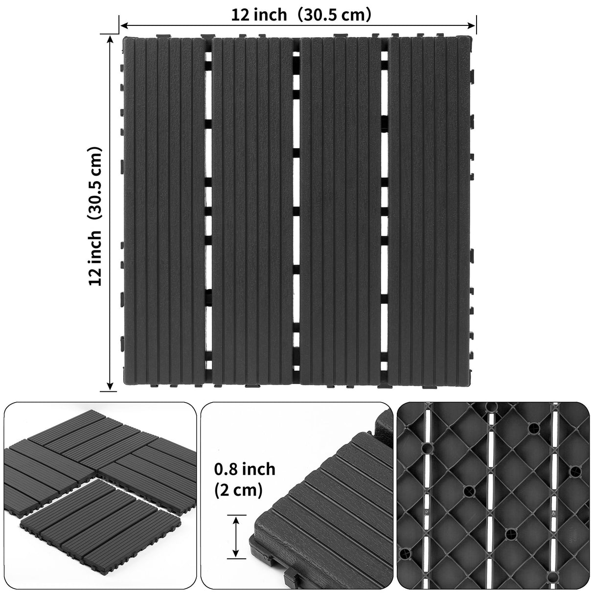 Interlocking Decking Tiles, 44 Packs