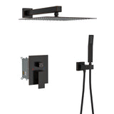 Dual Shower Head System With 12" Wall Mounted Square Rain Shower And Rough In Valve