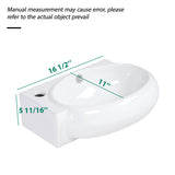 Modern Aesthetic Rectangle Wall Mount Bathroom Sink With Single Faucet Hole