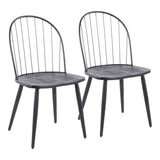 Riley - Industrial High Back Armless Chair (Set of 2) - Black