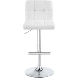 Lenny Upholstered Adjustable Bar Stool White (Set of 2) - 120356