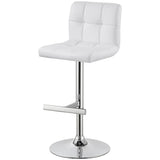 Lenny Upholstered Adjustable Bar Stool White (Set of 2) - 120356