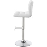 Lenny Upholstered Adjustable Bar Stool White (Set of 2) - 120356