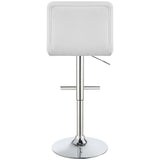 Lenny Upholstered Adjustable Bar Stool White (Set of 2) - 120356