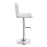 Lenny Upholstered Adjustable Bar Stool White (Set of 2) - 120356