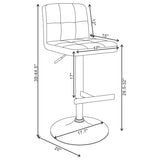Lenny Upholstered Adjustable Bar Stool White (Set of 2) - 120356
