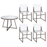 Jillian 5-piece Round Mirror Top Dining Set Black Nickel - 120630-S5