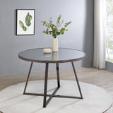 Jillian Round 45-inch Mirror Top Dining Table Black Nickel - 120630