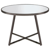 Jillian Round 45-inch Mirror Top Dining Table Black Nickel - 120630