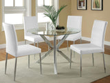 Vance Round 41-inch Glass Top Asterisk Dining Table Chrome - 120760