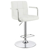 Palomar Adjustable Height Bar Stool White and Chrome - 121097