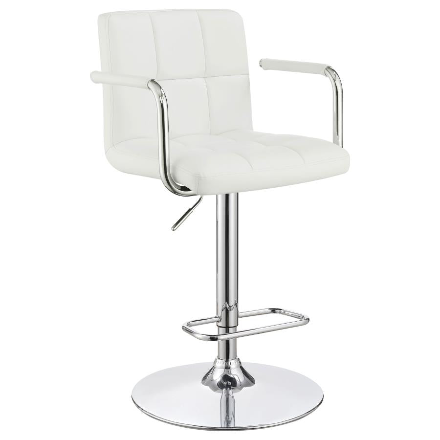 Palomar Adjustable Height Bar Stool White and Chrome - 121097