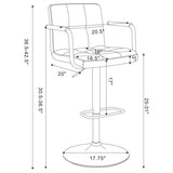 Palomar Adjustable Height Bar Stool White and Chrome - 121097