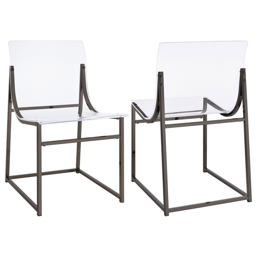 Adino Acrylic Dining Side Chair Black Nickel (Set of 2) - 121142