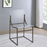 Adino Acrylic Dining Side Chair Black Nickel (Set of 2) - 121142