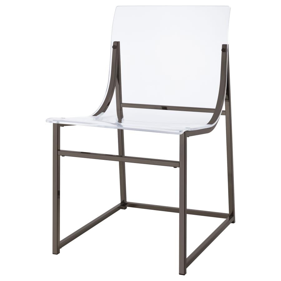 Adino Acrylic Dining Side Chair Black Nickel (Set of 2) - 121142