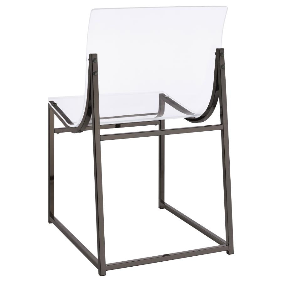 Adino Acrylic Dining Side Chair Black Nickel (Set of 2) - 121142