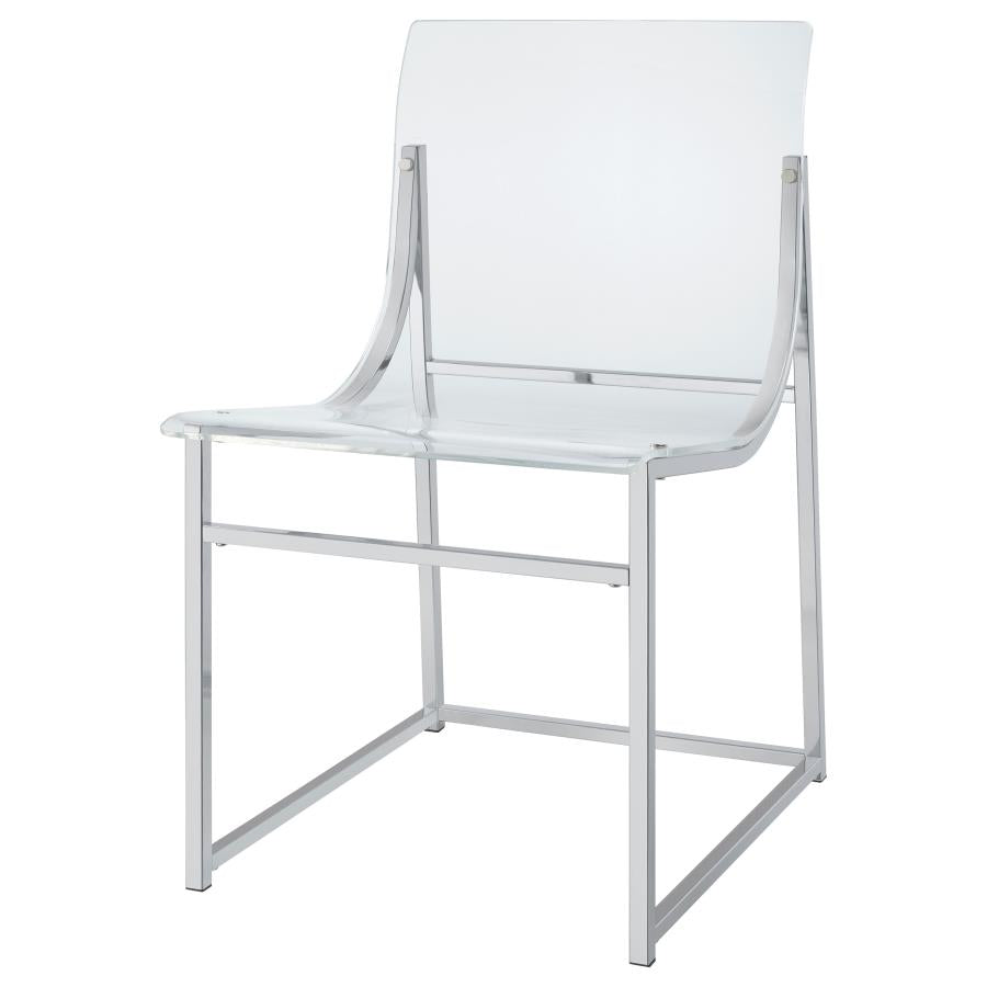 Adino Acrylic Dining Side Chair Chrome (Set of 2) - 121182