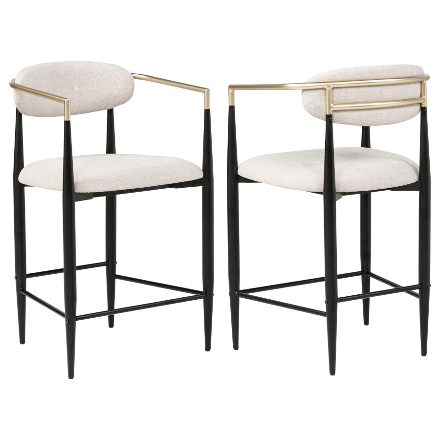 Tina Fabric Upholstered Counter Chair Beige (Set of 2) - 121184