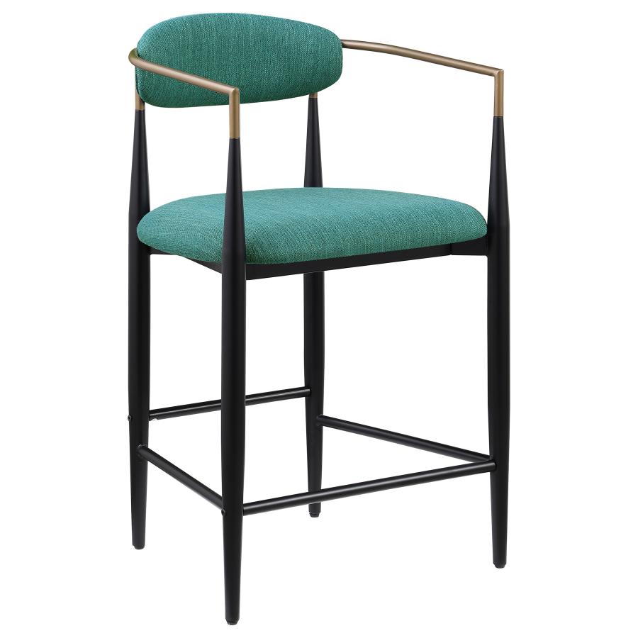 Tina Fabric Upholstered Counter Chair Green (Set of 2) - 121185