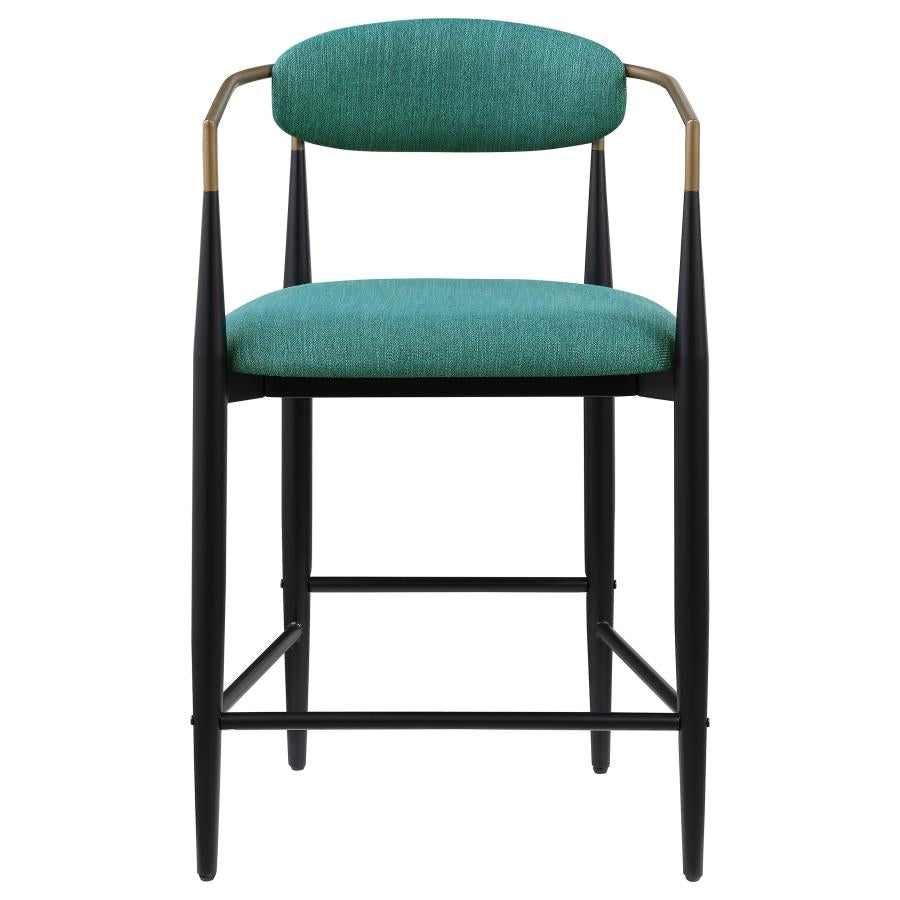 Tina Fabric Upholstered Counter Chair Green (Set of 2) - 121185