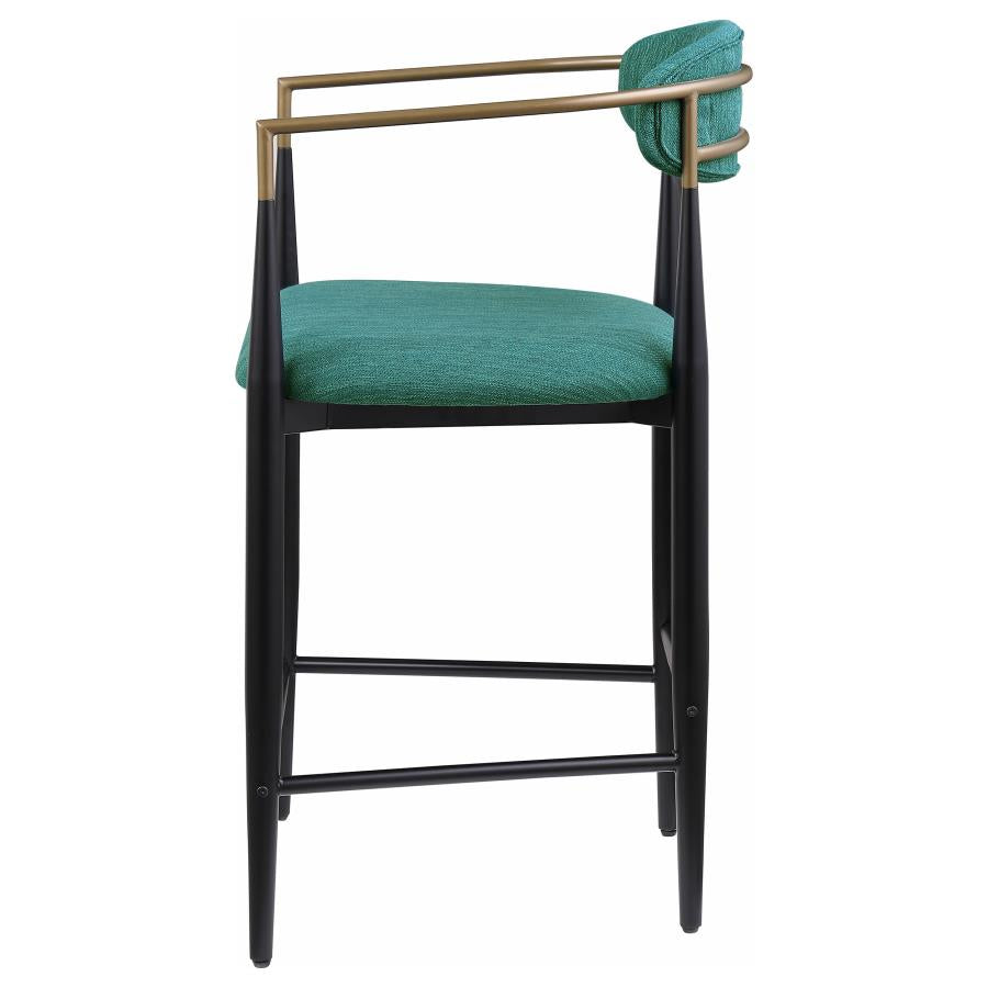 Tina Fabric Upholstered Counter Chair Green (Set of 2) - 121185
