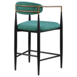 Tina Fabric Upholstered Counter Chair Green (Set of 2) - 121185