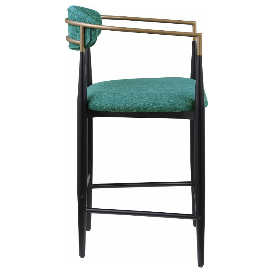 Tina Fabric Upholstered Counter Chair Green (Set of 2) - 121185