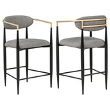 Tina Fabric Upholstered Counter Chair Dark Grey (Set of 2) - 121186