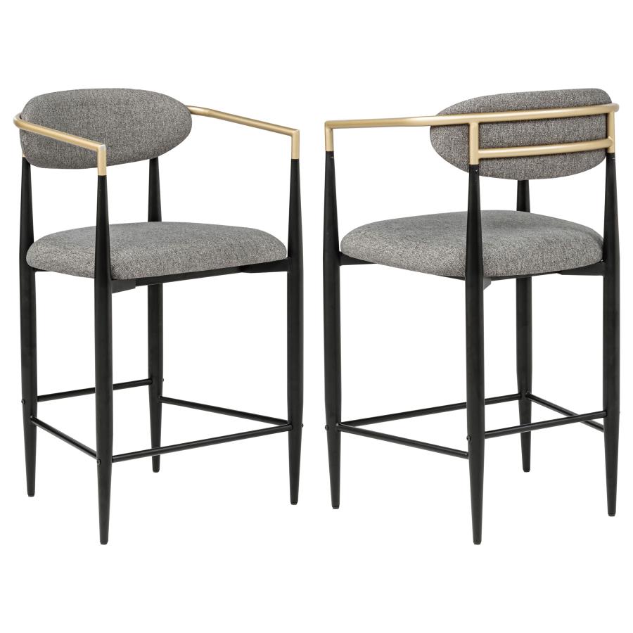 Tina Fabric Upholstered Counter Chair Dark Grey (Set of 2) - 121186