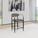 Tina Fabric Upholstered Counter Chair Dark Grey (Set of 2) - 121186