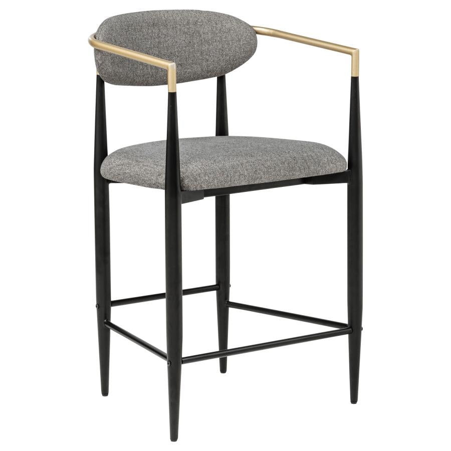 Tina Fabric Upholstered Counter Chair Dark Grey (Set of 2) - 121186
