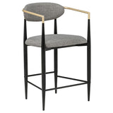 Tina Fabric Upholstered Counter Chair Dark Grey (Set of 2) - 121186