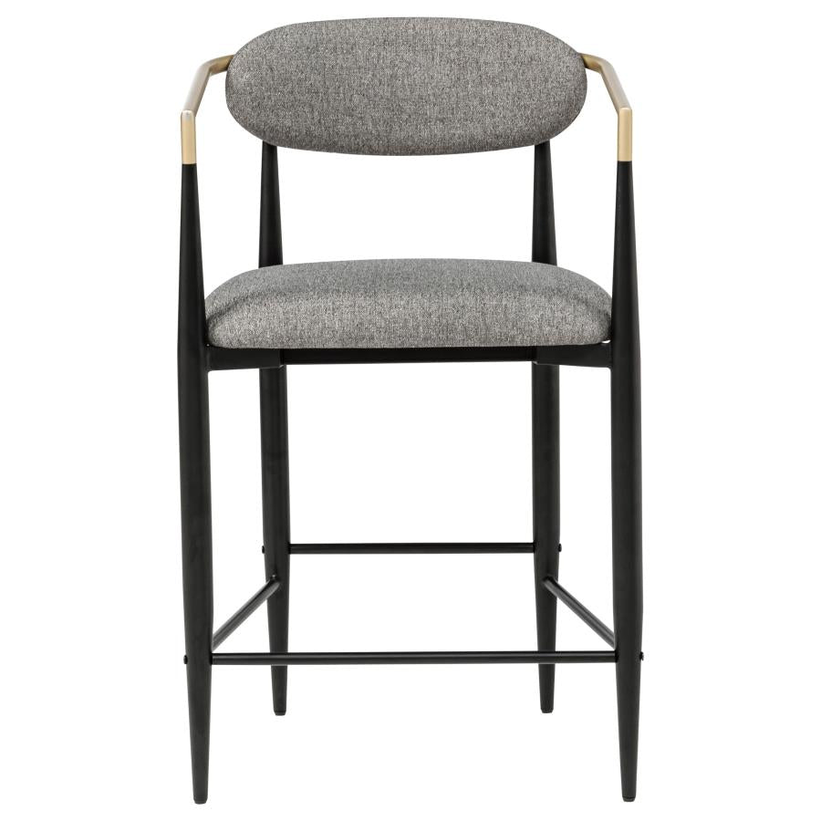 Tina Fabric Upholstered Counter Chair Dark Grey (Set of 2) - 121186