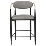 Tina Fabric Upholstered Counter Chair Dark Grey (Set of 2) - 121186