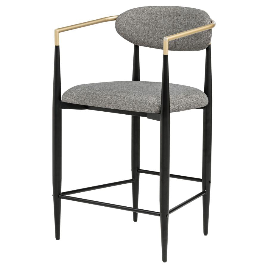 Tina Fabric Upholstered Counter Chair Dark Grey (Set of 2) - 121186