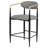 Tina Fabric Upholstered Counter Chair Dark Grey (Set of 2) - 121186