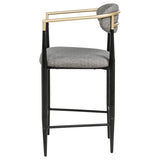 Tina Fabric Upholstered Counter Chair Dark Grey (Set of 2) - 121186
