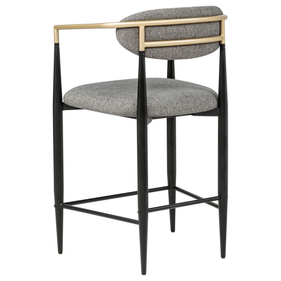 Tina Fabric Upholstered Counter Chair Dark Grey (Set of 2) - 121186