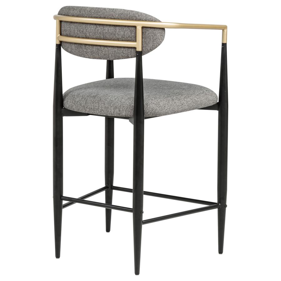 Tina Fabric Upholstered Counter Chair Dark Grey (Set of 2) - 121186