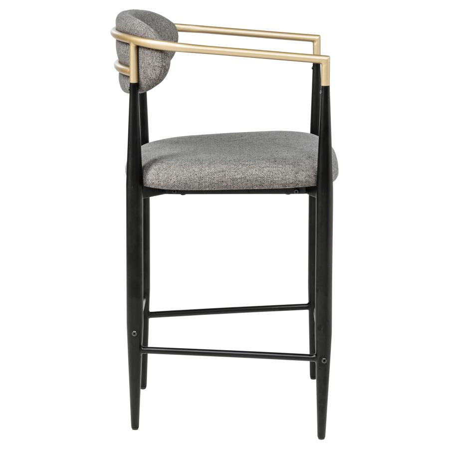 Tina Fabric Upholstered Counter Chair Dark Grey (Set of 2) - 121186
