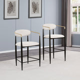 Tina Fabric Upholstered Bar Chair Beige (Set of 2) - 121187