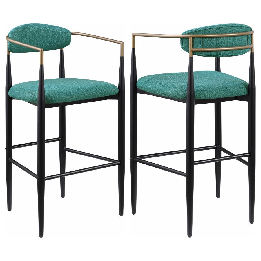 Tina Fabric Upholstered Bar Chair Green (Set of 2) - 121188